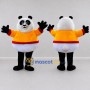 Custom Black White and Orange Panda in Sweater Mascot Costume Adult Full Body Suit for Children's Events