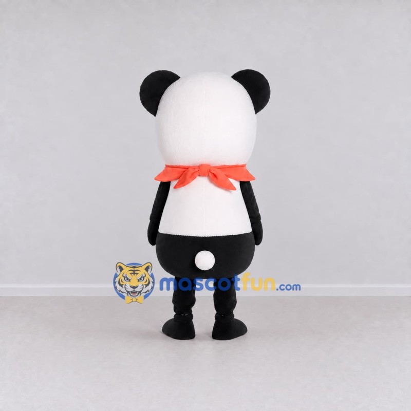 Custom Black White and Red Panda with Scarf Mascot Costume Adult Full Body Suit for Children's Events Custom Black White and Red Panda with Scarf Mascot Costume Adult Full Body Suit for Children's Events
