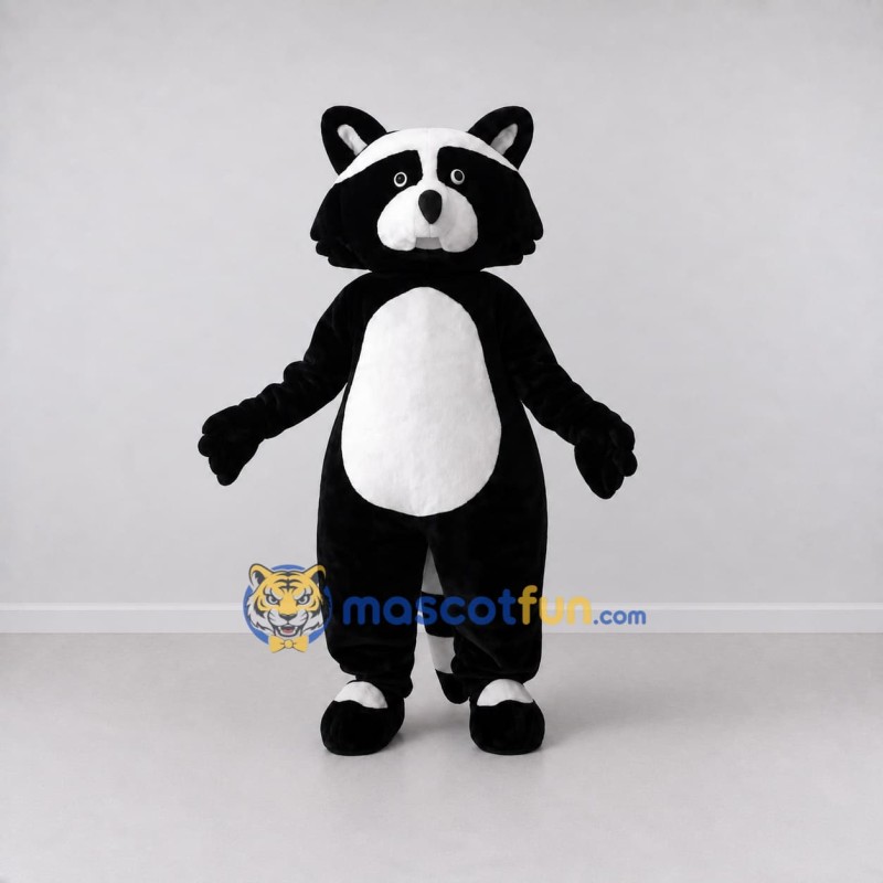 Custom Black and White Raccoon Mascot Costume Adult Full Body Suit for Woodland Events Custom Black and White Raccoon Mascot Costume Adult Full Body Suit for Woodland Events