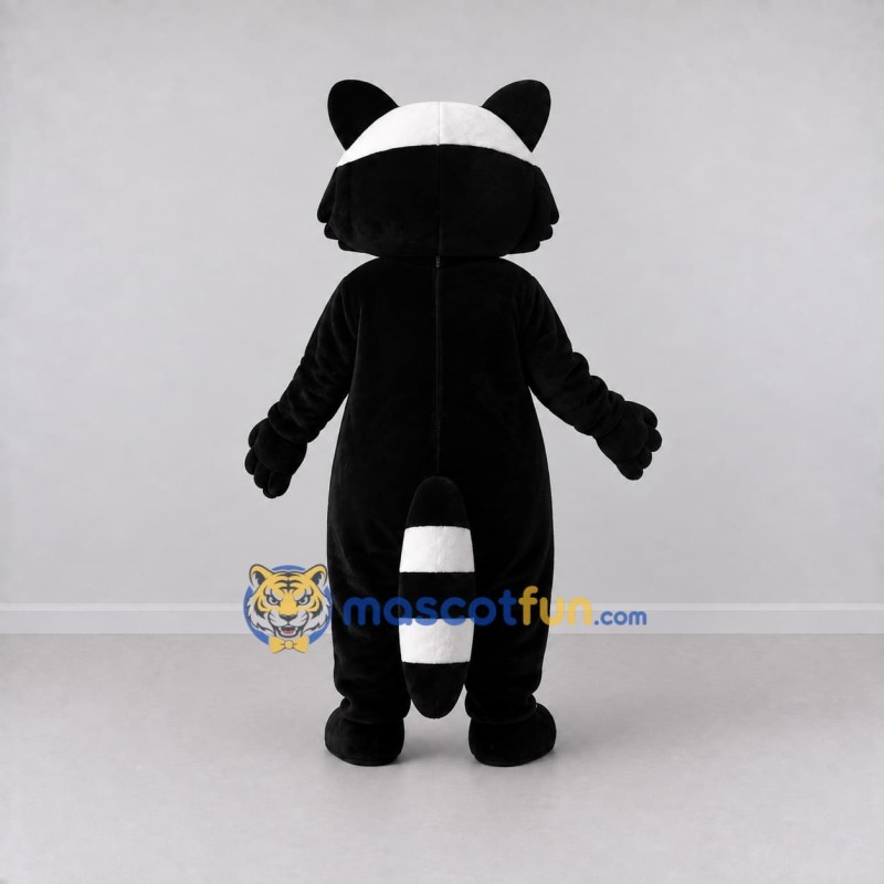 Custom Black and White Raccoon Mascot Costume Adult Full Body Suit for Woodland Events Custom Black and White Raccoon Mascot Costume Adult Full Body Suit for Woodland Events