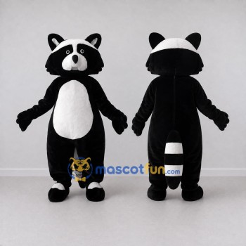 Custom Black and White Raccoon Mascot Costume Adult Full Body Suit for Woodland Events