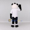 Custom Black and White Panda in T-Shirt Mascot Costume Adult Full Body Suit for School Events Custom Black and White Panda in T-Shirt Mascot Costume Adult Full Body Suit for School Events