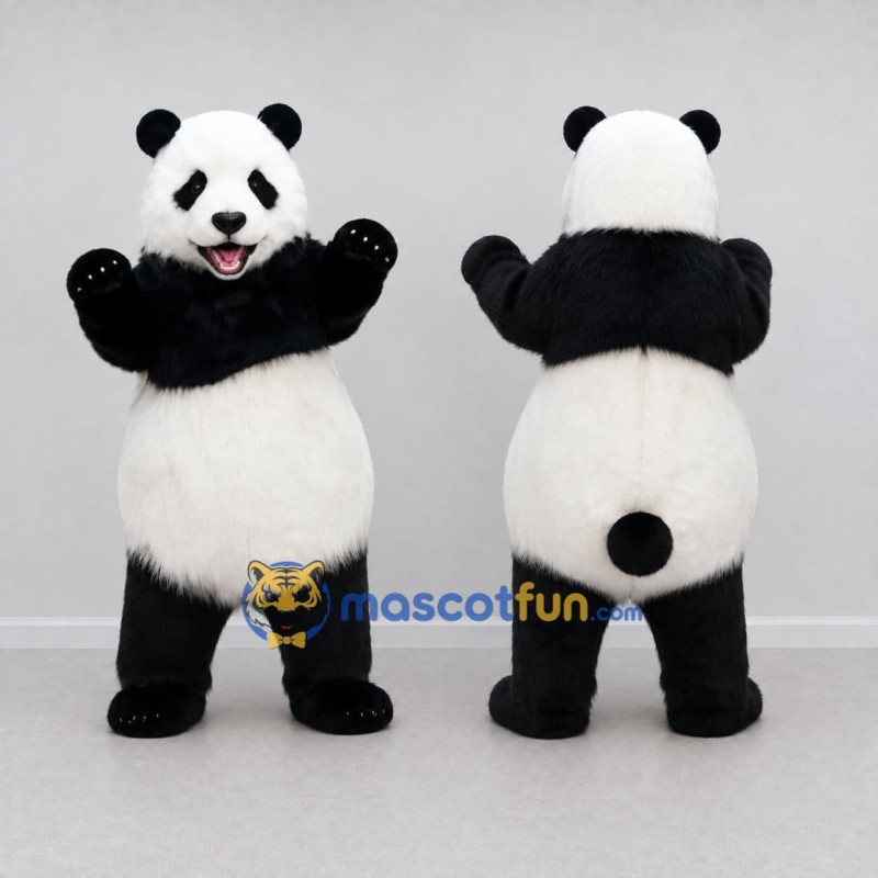 Custom Black and White Panda Mascot Costume Adult Full Body Suit for Wildlife Events Custom Black and White Panda Mascot Costume Adult Full Body Suit for Wildlife Events