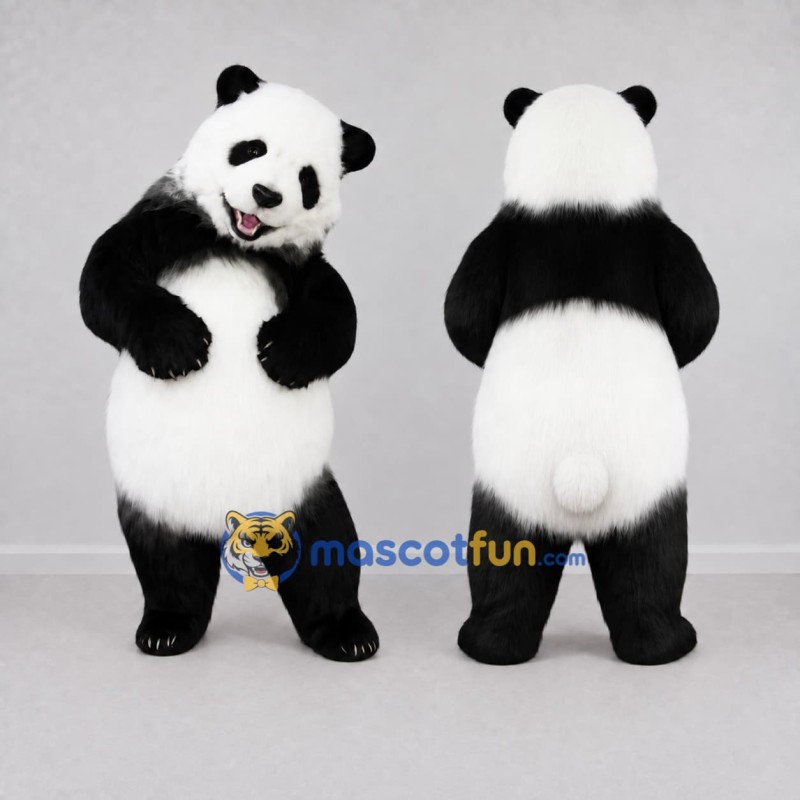 Custom Black and White Panda Mascot Costume Adult Full Body Suit for Wildlife Events Custom Black and White Panda Mascot Costume Adult Full Body Suit for Wildlife Events