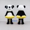 Custom Black White and Yellow Panda with Swim Ring Mascot Costume Adult Full Body Suit for Summer Events