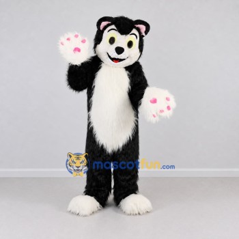 Custom Black and White Cat Mascot Costume Adult Full Body Suit for Children's Events Custom Black and White Cat Mascot Costume Adult Full Body Suit for Children's Events