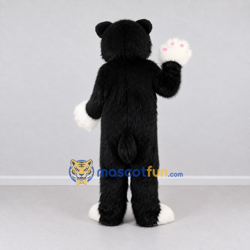 Custom Black and White Cat Mascot Costume Adult Full Body Suit for Children's Events Custom Black and White Cat Mascot Costume Adult Full Body Suit for Children's Events