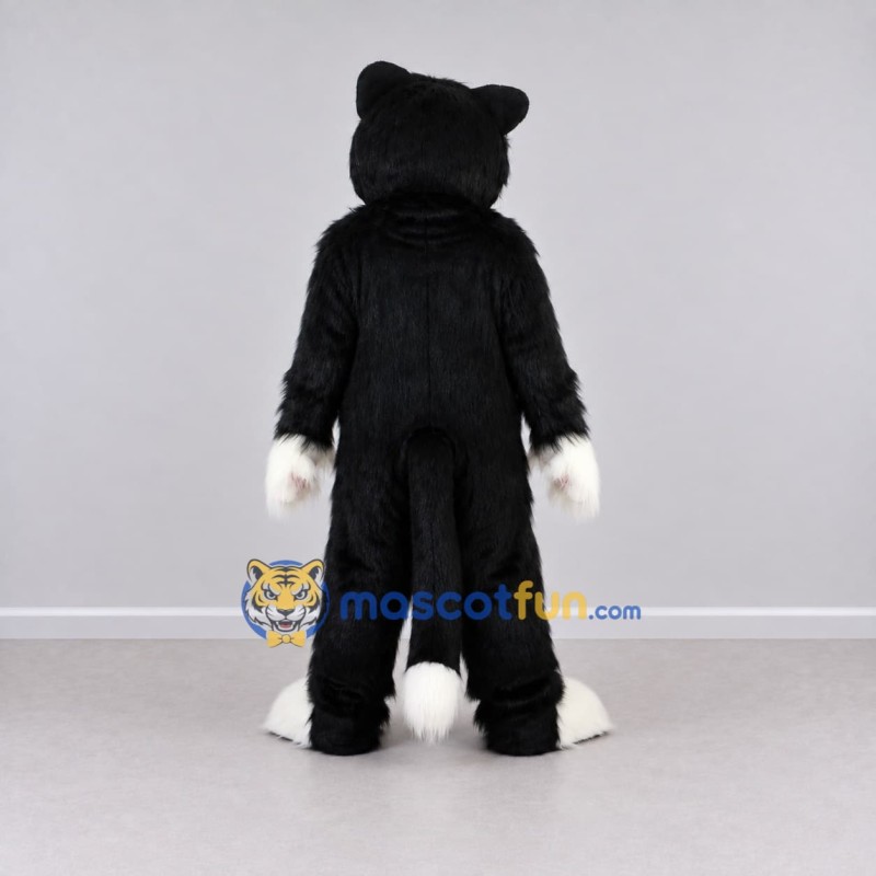Custom Black and White Cat Mascot Costume Adult Full Body Suit for Children's Events Custom Black and White Cat Mascot Costume Adult Full Body Suit for Children's Events