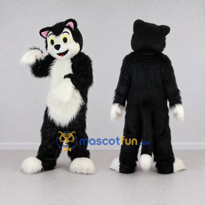 Custom Black and White Cat Mascot Costume Adult Full Body Suit for Children's Events Custom Black and White Cat Mascot Costume Adult Full Body Suit for Children's Events