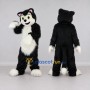 Custom Black and White Cat Mascot Costume Adult Full Body Suit for Children's Events