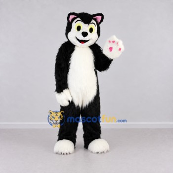 Custom Black and White Cat Mascot Costume Adult Full Body Suit for Children's Events Custom Black and White Cat Mascot Costume Adult Full Body Suit for Children's Events