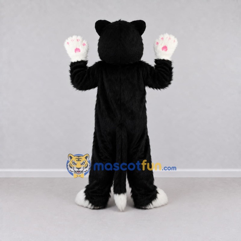 Custom Black and White Cat Mascot Costume Adult Full Body Suit for Children's Events Custom Black and White Cat Mascot Costume Adult Full Body Suit for Children's Events
