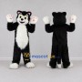 Custom Black and White Cat Mascot Costume Adult Full Body Suit for Children's Events