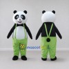 Custom Black White and Green Panda in Suspenders Mascot Costume Adult Full Body Suit for Children's Events Custom Black White and Green Panda in Suspenders Mascot Costume Adult Full Body Suit for Children's Events