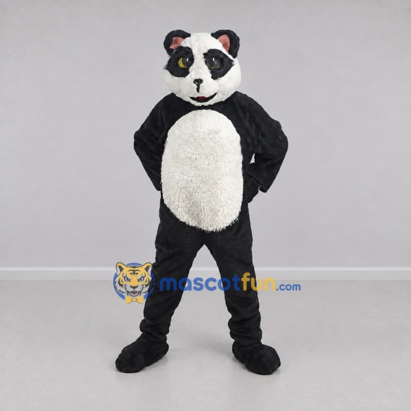 Custom Black and White Panda Mascot Costume Adult Full Body Suit for Children's Events