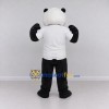 Custom Black and White Panda in Shirt Mascot Costume Adult Full Body Suit for School Events Custom Black and White Panda in Shirt Mascot Costume Adult Full Body Suit for School Events