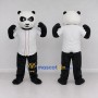 Custom Black and White Panda in Shirt Mascot Costume Adult Full Body Suit for School Events