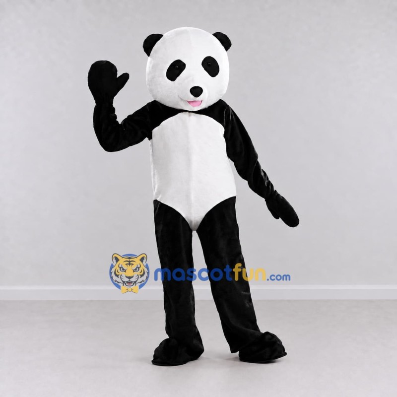 Custom Black and White Panda Mascot Costume Adult Full Body Suit for Children's Events Custom Black and White Panda Mascot Costume Adult Full Body Suit for Children's Events