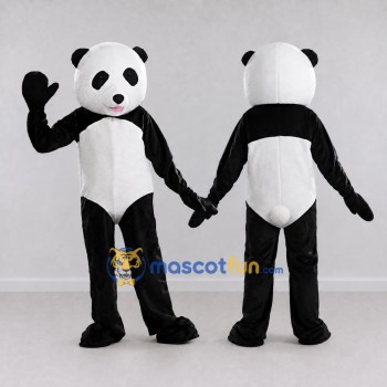 Custom Black and White Panda Mascot Costume Adult Full Body Suit for Children's Events
