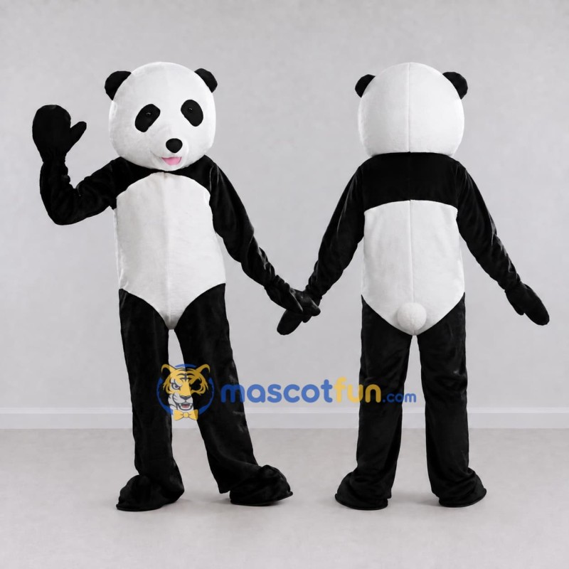 Custom Black and White Panda Mascot Costume Adult Full Body Suit for Children's Events Custom Black and White Panda Mascot Costume Adult Full Body Suit for Children's Events