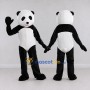 Custom Black and White Panda Mascot Costume Adult Full Body Suit for Children's Events