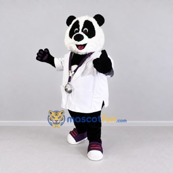 Custom Black and White Doctor Panda Mascot Costume Adult Full Body Suit for Health Awareness Events Custom Black and White Doctor Panda Mascot Costume Adult Full Body Suit for Health Awareness Events