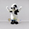 Custom White and Black Shaggy Dog Mascot Costume Adult Full Body Suit for Pet Events Custom White and Black Shaggy Dog Mascot Costume Adult Full Body Suit for Pet Events