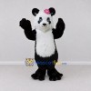 Custom Black White and Pink Panda with Flower Mascot Costume Adult Full Body Suit for Children's Events Custom Black White and Pink Panda with Flower Mascot Costume Adult Full Body Suit for Children's Events