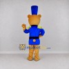 Custom Golden Brown and Blue Toy Soldier Bear Mascot Costume Adult Full Body Suit for Parade Events
