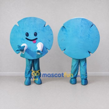 Custom Blue Round Character Mascot Costume Adult Full Body Suit for Children's Events