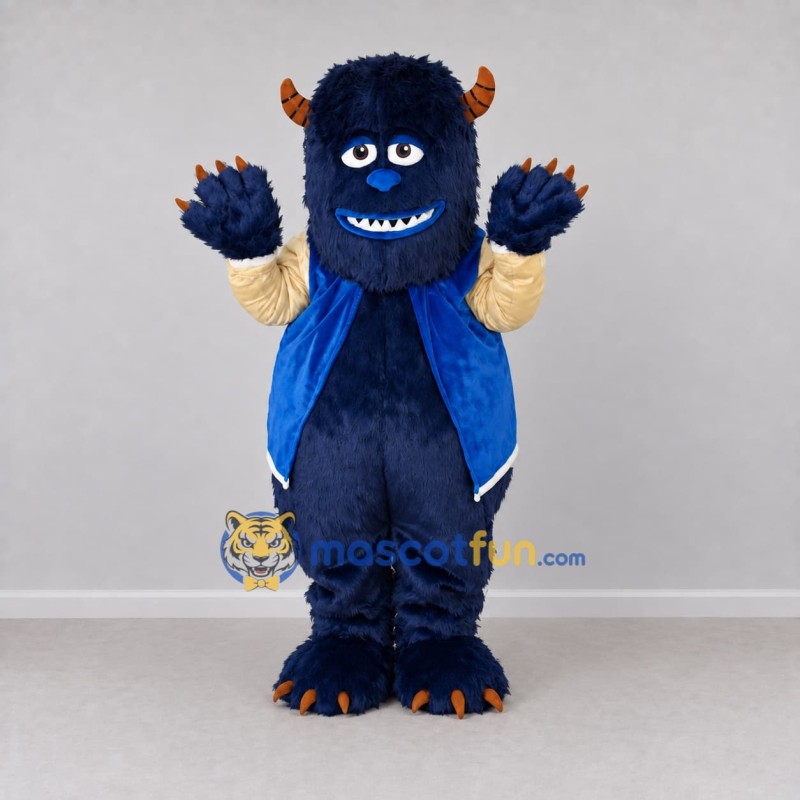 Custom Blue and Purple Horned Monster Mascot Costume Adult Full Body Suit for Party Events Custom Blue and Purple Horned Monster Mascot Costume Adult Full Body Suit for Party Events