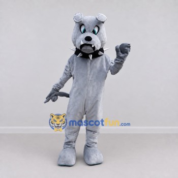 Custom Gray Bulldog Mascot Costume Adult Full Body Suit for Sports Events Custom Gray Bulldog Mascot Costume Adult Full Body Suit for Sports Events