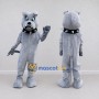 Custom Gray Bulldog Mascot Costume Adult Full Body Suit for Sports Events