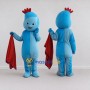 Custom Blue and Red Crested Creature Mascot Costume Adult Full Body Suit for Children's Events