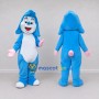Custom Blue and White Dog Mascot Costume Adult Full Body Suit for Children's Events