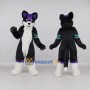 Custom Black White and Purple Fox Character Mascot Costume Adult Full Body Suit for Costume Parties
