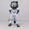 Custom Gray White and Green Lion in Sportswear Mascot Costume Adult Full Body Suit for Sports Events Custom Gray White and Green Lion in Sportswear Mascot Costume Adult Full Body Suit for Sports Events