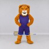 Custom Golden Brown and Purple Lion in Sportswear Mascot Costume Adult Full Body Suit for Sports Events Custom Golden Brown and Purple Lion in Sportswear Mascot Costume Adult Full Body Suit for Sports Events