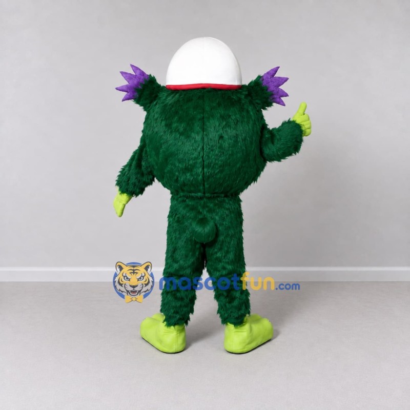 Custom Green and Purple Construction Monster Mascot Costume Adult Full Body Suit for Community Events Custom Green and Purple Construction Monster Mascot Costume Adult Full Body Suit for Community Events