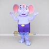 Custom Lavender and Purple Elephant in Shorts Mascot Costume Adult Full Body Suit for Children's Events Custom Lavender and Purple Elephant in Shorts Mascot Costume Adult Full Body Suit for Children's Events