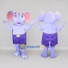 Custom Lavender and Purple Elephant in Shorts Mascot Costume Adult Full Body Suit for Children's Events Custom Lavender and Purple Elephant in Shorts Mascot Costume Adult Full Body Suit for Children's Events