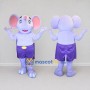 Custom Lavender and Purple Elephant in Shorts Mascot Costume Adult Full Body Suit for Children's Events