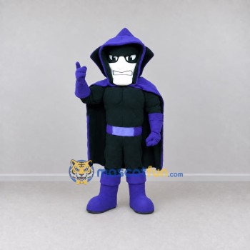 Custom Black and Purple Hooded Ninja Mascot Costume Adult Full Body Suit for Costume Parties