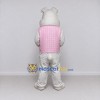 Custom White and Pink Rabbit in Vest Mascot Costume Adult Full Body Suit for Easter Events Custom White and Pink Rabbit in Vest Mascot Costume Adult Full Body Suit for Easter Events