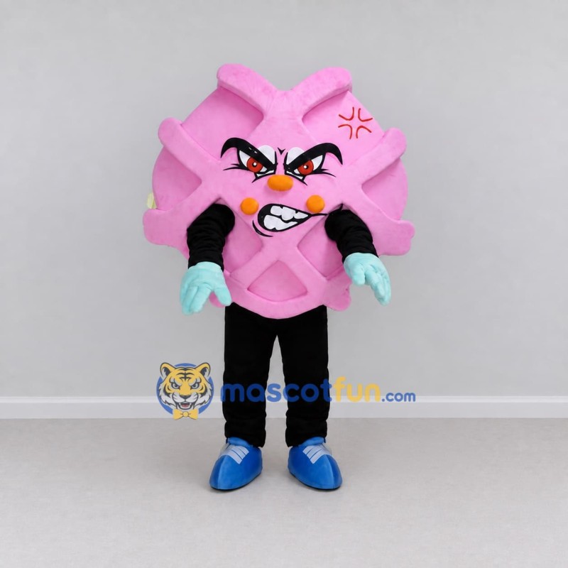 Custom Pink Germ Character Mascot Costume Adult Full Body Suit for Science Events Custom Pink Germ Character Mascot Costume Adult Full Body Suit for Science Events