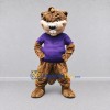 Custom Brown and Purple Beaver in T-Shirt Mascot Costume Adult Full Body Suit for School Events Custom Brown and Purple Beaver in T-Shirt Mascot Costume Adult Full Body Suit for School Events