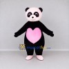 Custom Black and Pink Panda with Heart Mascot Costume Adult Full Body Suit for Valentine's Events Custom Black and Pink Panda with Heart Mascot Costume Adult Full Body Suit for Valentine's Events