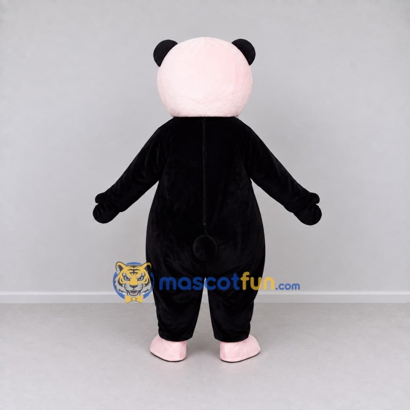 Custom Black and Pink Panda with Heart Mascot Costume Adult Full Body Suit for Valentine's Events Custom Black and Pink Panda with Heart Mascot Costume Adult Full Body Suit for Valentine's Events