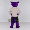Custom Purple and Gray Big Cat in Sportswear Mascot Costume Adult Full Body Suit for Sports Events Custom Purple and Gray Big Cat in Sportswear Mascot Costume Adult Full Body Suit for Sports Events