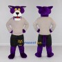 Custom Purple and Gray Big Cat in Sportswear Mascot Costume Adult Full Body Suit for Sports Events